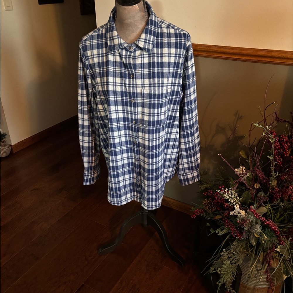 Terra & Sky Navy and White Checkered Men's Shirt